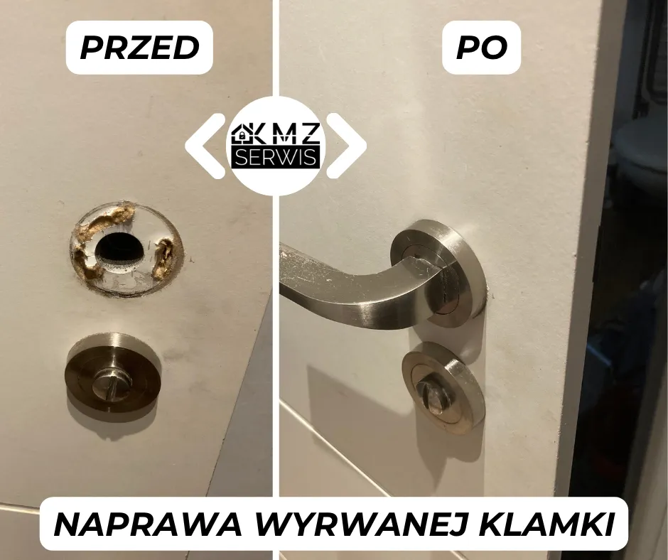 przed po naprawa klamki