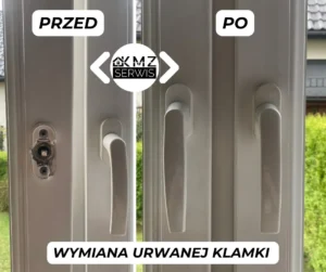 przed po wymiana klamki okiennej