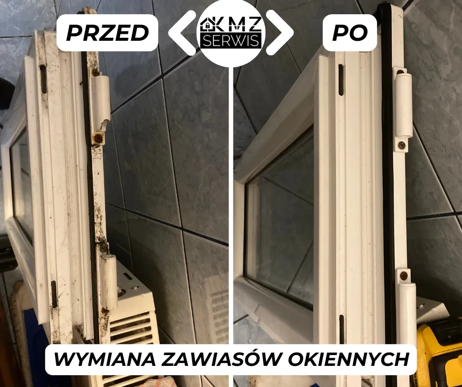 wymiana zawiasów okiennych 2